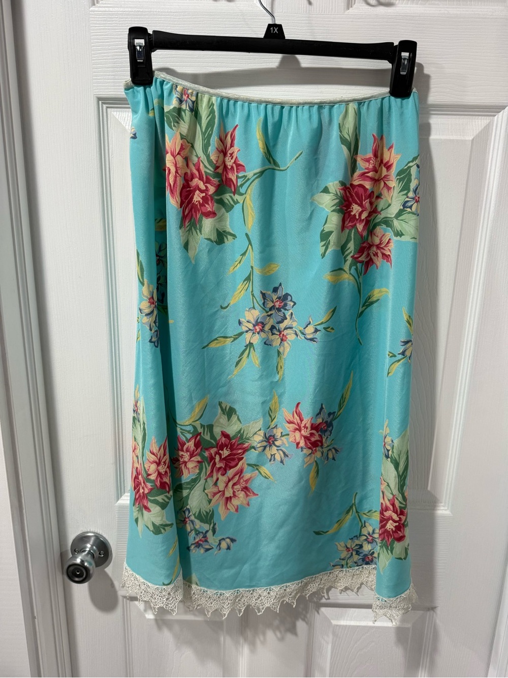 Vintage Mixit Teal size large boho Floral skirt